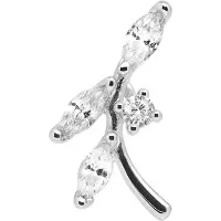 Luxenter Piercing met glanzende zirkonia, afgewerkt in 925 sterling zilver - Curat