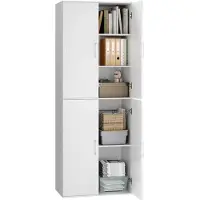 Vasagle - Archiefkast - Multifunctionele Kast met 4 Deuren - 5 Legplanken - Voor Kantoor of Slaapkamer