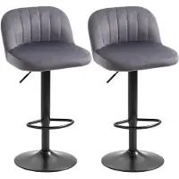 HOMCOM -Barkruk-Polyester-43x45x101cm-Grijs