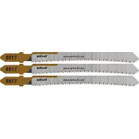 Wolfcraft - 3 decoupeerzaagbladen voor Multiplex & MDF - 50mm - HCS-blad met T-schacht - 8017000
