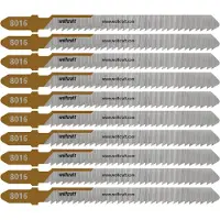 Wolfcraft - Hardhout decoupeerzaagbladen - 10 stuks - 50mm - BiM met T-schacht voor hout - 8016100