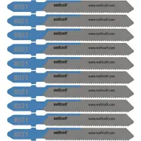 Wolfcraft - Staal decoupeerzaagbladen - Fijne snede - 10 stuks - HSS met T-schacht – ideaal voor staalplaat - 8021100