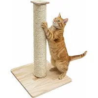 Eyepower 62 cm Krabpaal voor Katten - Sisal Krabzuil met Bamboe Platform - Indoor Krabber met Houten Basis