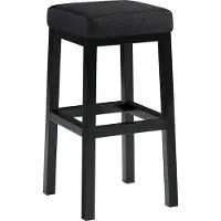 CLP Taylor Barkruk - zwart metalen frame - Zithoogte 78 cm - stof - donkergrijs/zwart
