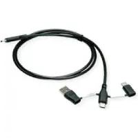 Roline USB 2.0 Kabel Typ C, ST/ST, mit Datenblockier-Adaptern Typ A und C