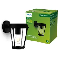 Philips Sunera Wandlamp - Buitenlamp - Zwart - E27 fitting - Maximaal 25W - Weerbestendig; IP44 - Hangende wandlamp