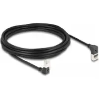 DeLOCK - Netwerkkabel - RJ-45 (stekker) naar boven schuin, naar RJ-45 (stekker) naar beneden schuin - 5 meter - 4,5 mm - S/FTP - CAT 6a - afgeschermd, halogenvrij - Zwart