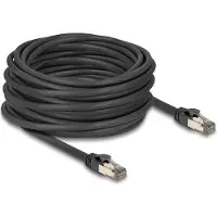 DeLOCK - Netwerkkabel - RJ-45 (stekker) naar RJ-45 (stekker) - 15 meter - 7,3 mm - U/FTP - CAT 6a - zonder haak - zwart