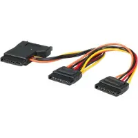 Roline SATA (m) - 3x SATA (v) voeding splitter - 0,15 meter