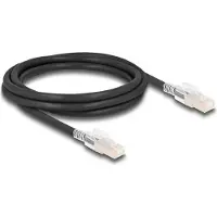 DeLOCK RJ45 Network Cable Cat.6A S/FTP with secure clips set 2 m black