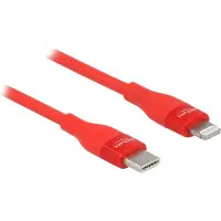DeLOCK Data and charging cable USB Type-C to Lightning for iPhone, iPad and iPod red 0.5 m MFi