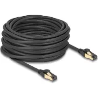DeLOCK RJ45 Network Cable Cat.6A male to male S/FTP black 15 m with Cat.7 raw cable suitable for industrial and outdoor use