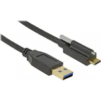 DeLOCK USB-A naar USB-C kabel - USB-C connector met 1 schroef - USB3.1 Gen 2 - tot 3A / zwart - 1 meter