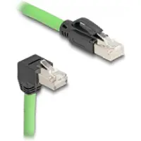DeLOCK RJ45 Network Cable Cat.6A plug to plug upwards angled SF/UTP suitable for drag chains PUR (TPU) 2 m green