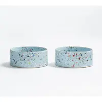 Egg back home Stijlvolle voer- en waterkommen voor honden – 16,5 cm | set van 2 | blauw | Waterbak Hond | Voederbak Honden
