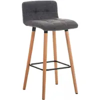 CLP Barkruk Lincoln, bekleed met stof, met houten frame en geïntegreerde voetsteun | Kleur: lichtgrijs