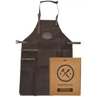 Hide & Stitches Lederen Kook/BBQ Schort Donker Bruin