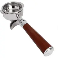 OEM RVS-filterhouder met houten handvat, compact ontwerp voor 58 mm filters, veelzijdig 58 mm filterhouder voor koffiebereiding, zowel thuis als in professionele settings.