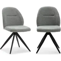 CALICOSY - Set van 2 draaibare stoelen in stof met zwarte metalen poten L47 cm - TAMARA