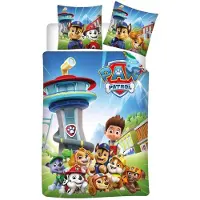 Aymax Paw Patrol dekbedovertrek, met afbeelding van de pups, gemaakt van polykatoen, afmetingen 140 x 200 cm - kussensloop 65 x 65 cm