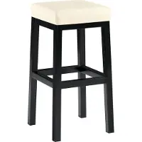 CLP Taylor Barkruk - zwart metalen frame - Zithoogte 78 cm - kunstleer - creme/zwart