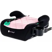 Sun baby LittleNest Pro - Zitverhoger met ISOFIX - 125–150 cm, montage-indicator, armsteunen, bekerhouder, montage in rijrichting - Stoelverhoger - Zitverhoger - Autozitje - Zwart-Roze