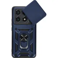 Mayaxess , Hoesje voor Xiaomi 14T Pro Ring Support Schuifcamera Cover, Nachtblauw