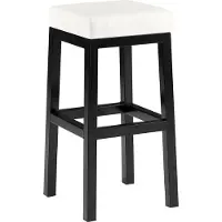 CLP Taylor Barkruk - zwart metalen frame - Zithoogte 78 cm - kunstleer - wit/zwart