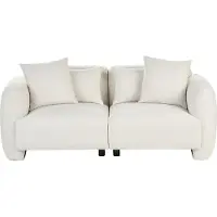 Beliani EKNES - Driezitsbank - Off-white - Stof