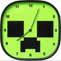 Paladone Minecraft Creeper Wandklok met verlichting - Officieel gelicenseerd, geruisloze klok - Inclusief 3 boogvormige, verwijderbare Minecraft-stickers
