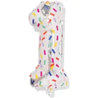 HEMA Folieballon cijfer 1 60cm confetti (mosterdgeel)