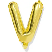 HEMA Folieballon letter V 30cm goud (goud)