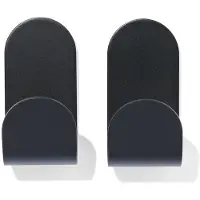 HEMA Plakhaken rvs zwart 5x2.5 - 2 stuks (zwart)