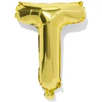 HEMA Folieballon letter T 30cm goud (goud)