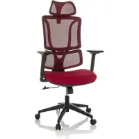 MyBuero Bureaustoel / draaistoel ERGOMY zitting stof / rugleuning mesh rood