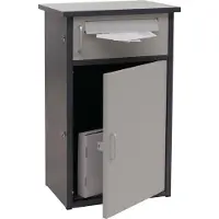 Mendler Pakketkast -O51, pakketbox, pakketvak, pakketstation, brievenbus met 2 vakken, staal 78x49x38 cm ~ donkergrijs/lichtgrijs