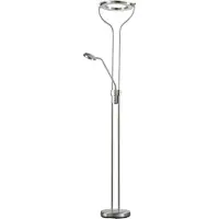FISCHER&HONSEL GMBH LED-uplighter vloerlamp Davos, dimbaar, alu / grijs / zink, Woon-/ Eetkamer, metaal, LED vloerlamp