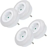 HAC24 4x LED-stopcontactlamp, koud wit, nachtlamp, stopcontactlamp, lamp, licht, stopcontactverlichting