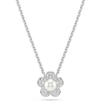 Swarovski Ketting zilver / transparant / parelwit