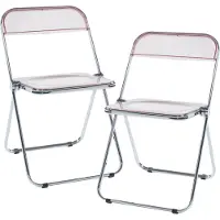 En.casa Klapstoel set van 2 Pornainen 74x46x47 cm roze transparant []