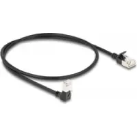 DeLOCK - Patchkabel - RJ-45 (M) naar afgeschuinde RJ-45 (M) - 50 cm - 4,5 mm - S/FTP - CAT 6a - halogenvrij, zonder haak - zwart