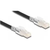 DeLOCK RJ45 Network Cable Cat.6A S/FTP with secure clips set 1 m black