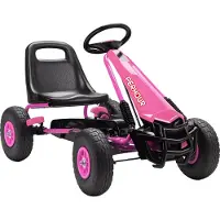 AIYAPLAY Pedal Go Kart-Kunststof, Staal-110L x 61B x 62H cm-Roze