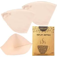 OEM Koffiefilterset gemaakt van 100% biologisch katoen, maat 4, verpakking van 3 stuks, professionele kwaliteit, duurzaam en 100% vrij van plastic.