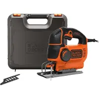 Black & Decker Black + Decker 620 W Scie Sauteuse Pendulaire, max. 90 mm Profondeur de coupe, bois, gerad Scie de coupe lame de scie, coffre, ks901pek