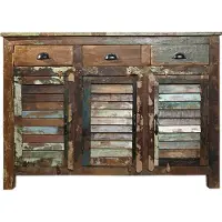 Riess Uniek dressoir JAKARTA 125cm gerecycled massief hout van vissersboten - 19906
