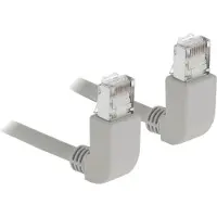 DeLOCK S/FTP CAT6a 10 Gigabit netwerkkabel haaks naar beneden / haaks naar beneden / grijs - LSZH - 2 meter