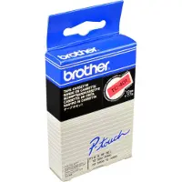 Brother TC-401 'extreme' tape zwart op rood 12 mm (origineel)