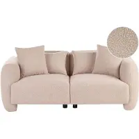 Beliani EKNES - Driezitsbank - Beige - Bouclé
