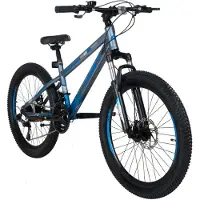 DaviBikes Terrano – Kinderfiets – 24 inch – 21 versnellingen – Schijfremmen – 130-160 cm – Grijs/Blauw – Jongen
